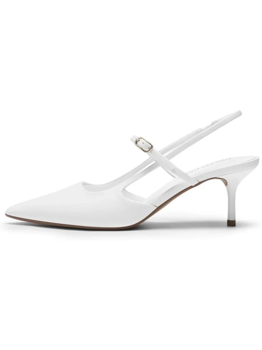 DREAM PAIRS Women's White Kitten Slingback Pointed Closed Toe Heels Shoes